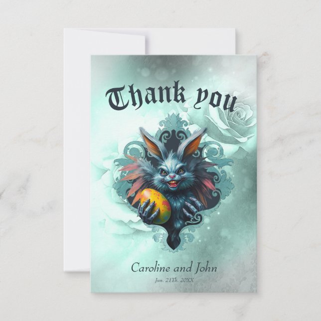 Pooky Påsk kanin Tack Kort (Framsida)