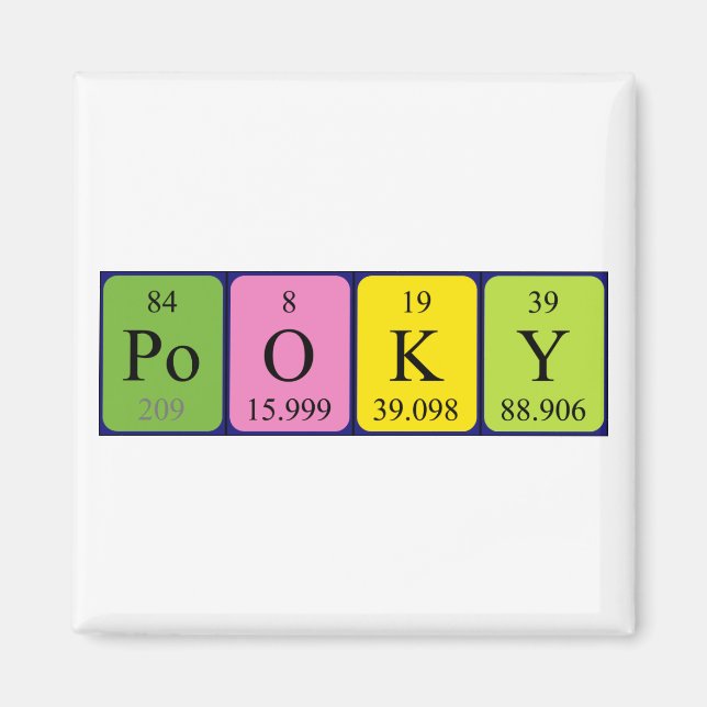Pooky Periodisk magnet bord namn (Framsidan)