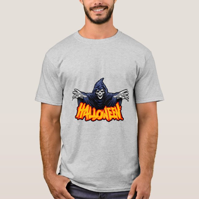 pooky Pumpkin Skull T-Shirt (Framsida)