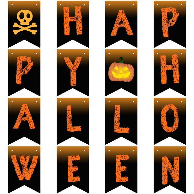 Pooky typografi av spindelnätet happy halloween Pa Vimplar (Skapare uppladdad)