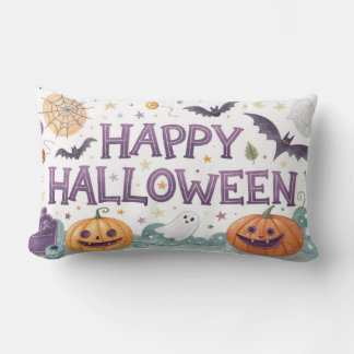 Pookypumpor från happy halloween och fladdermus lumbarkudde