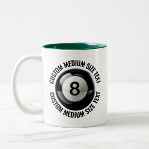 Pool 8 Ball & Medium Text JAKTGRÖN 325ml Custom Två-Tonad Mugg