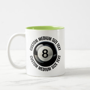 Pool 8 Ball & Medium Text LIME GRÖN 325ml Custom Två-Tonad Mugg