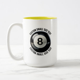 Pool 8 Ball & Small Text GUL 445ml Custom Två-Tonad Mugg