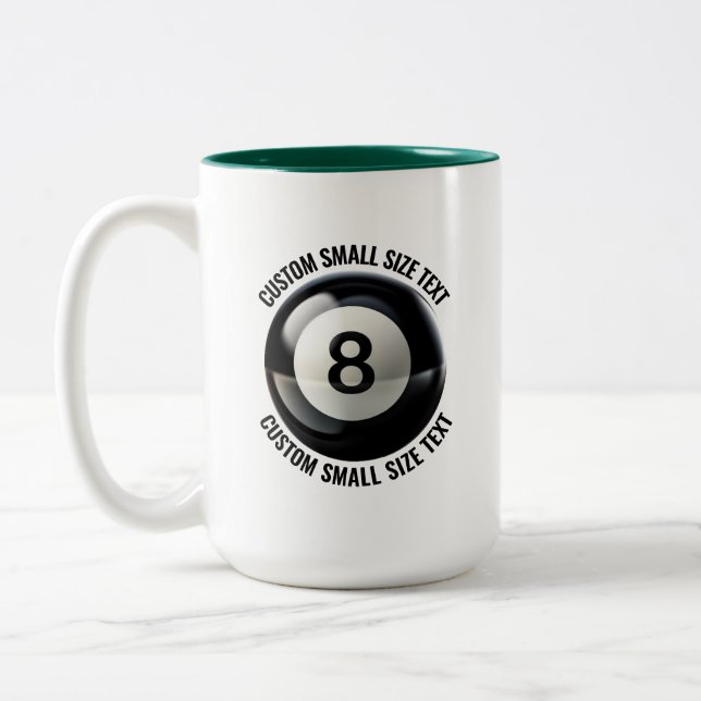 Pool 8 Ball & Small Text JÄGARGREEN 45cl Custom Två-Tonad Mugg (Vänster)