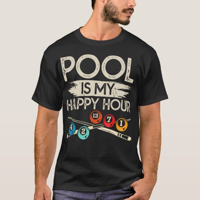 Pool är min lyckligaste stund t shirt (Framsida)