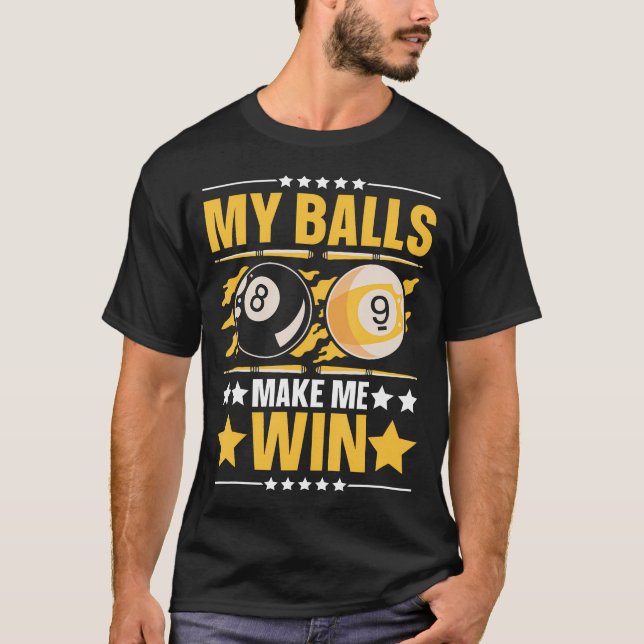 Pool Biljard Team 8 Boll Pool Biljardspelare - B T Shirt (Framsida)