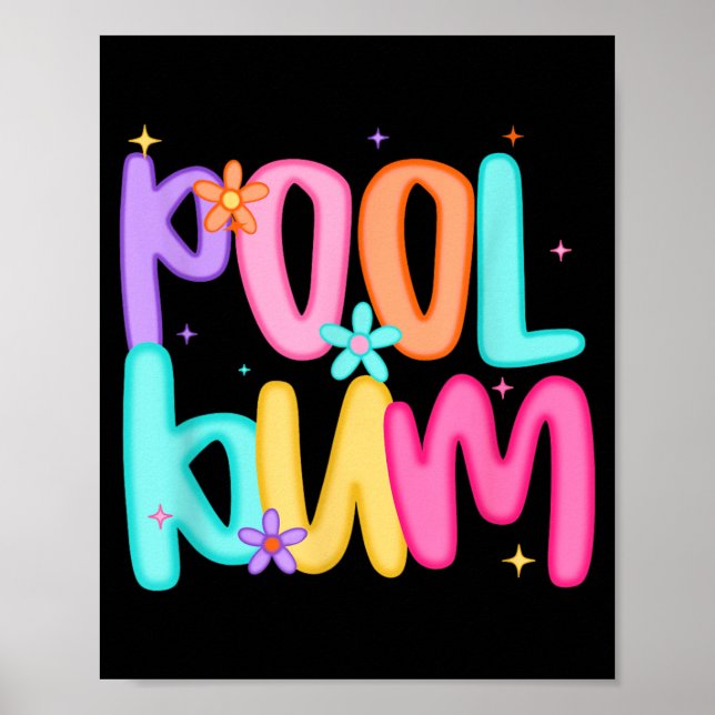 Pool Bum Flower Power Sommar kul Poster (Framsidan)