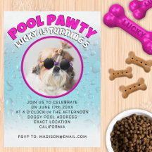 Pool fest firre hund anpassad fotobursdagskalas