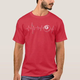Pool Heartbeat Biljard Spelare Älskare Sportspel g T Shirt