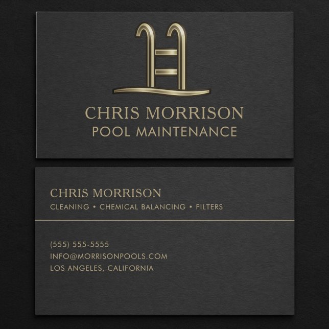 Pool Maintenance Business Card Visitkort (Skapare uppladdad)