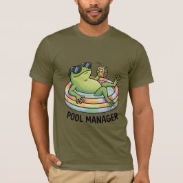 Pool Manager Rolig Groda Sommar Tecknad T Shirt