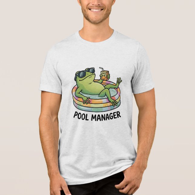 Pool Manager Rolig Groda Sommar Tecknad T Shirt (Framsida)