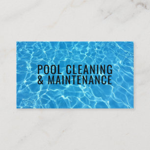 Pool- och spaunderhåll rengöringstjänst visitkort