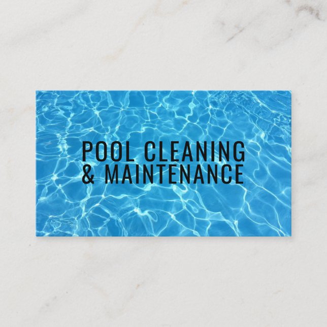Pool- och spaunderhåll rengöringstjänst visitkort (Framsida)