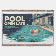 Pool Öppen Sent Retro Motel Kastfilt