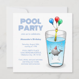 Pool Party Födelsedag Inbjudningar