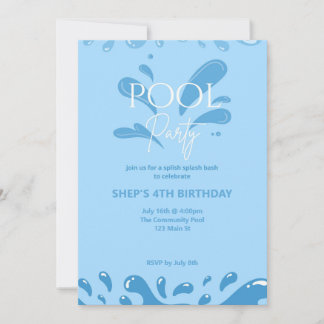 pool party invitation inbjudningar