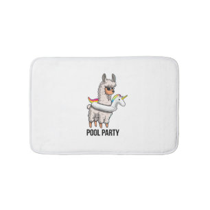Pool Party Lama Enhörning Flytande Tröja Rolig Lam Badrumsmatta