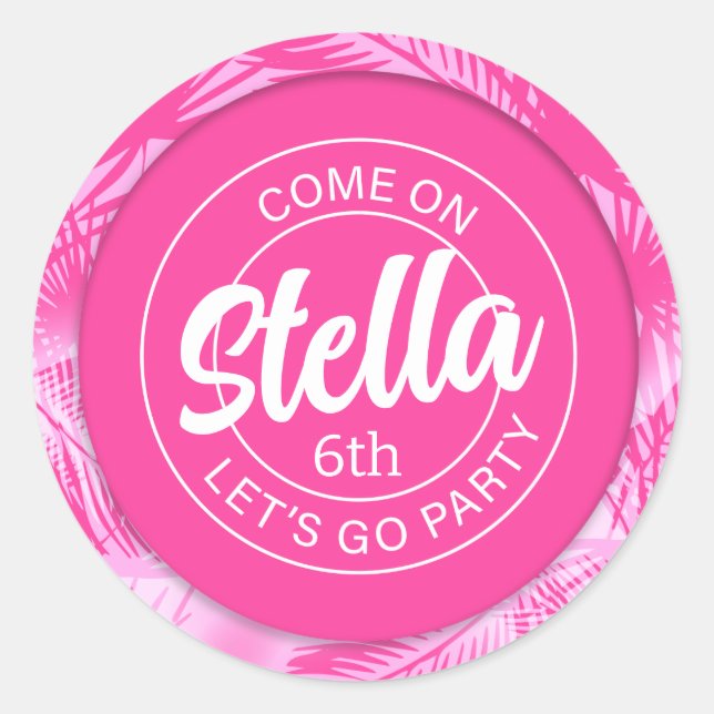 Pool Party Pink Doll Runt Klistermärke (Framsida)