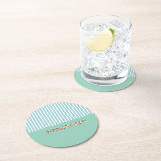 POOL PARTY Randig Underlägg Papper Rund (Insitu)