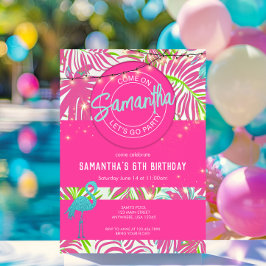 Pool Party Rosa Strand Inbjudningar