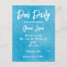 Pool Party Söt 16 Vatten Blå Minimalistisk Födelse