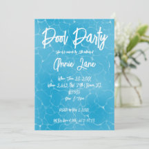 Pool Party Söt 16 Vatten Blå Minimalistisk Födelse