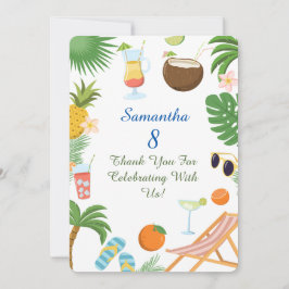 Pool Party Thank You Card - Summer Theme Tack Kort