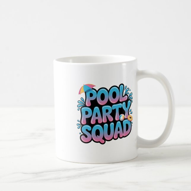 Pool Party-trupp Sommarfödelsedags Kryssning Semes Kaffemugg (Höger)