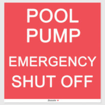POOL PUMP Nödstopp Etikett