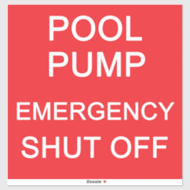 POOL PUMP Nödstopp Etikett