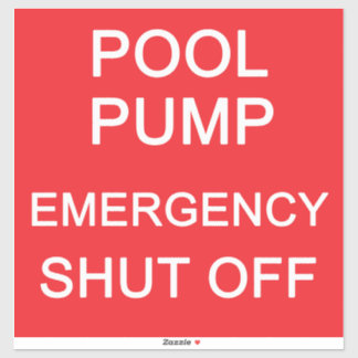 POOL PUMP Nödstopp Etikett
