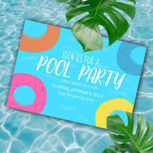 Pool Ring Födelsedagsfest Inbjudan Alla Åldrar