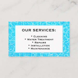 Pool Service Business Card Template Visitkort