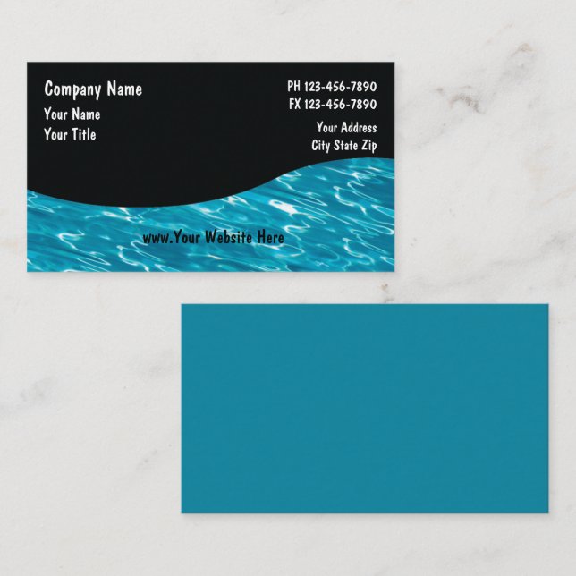 Pool Service Cards_5 Visitkort (Fram/baksida)