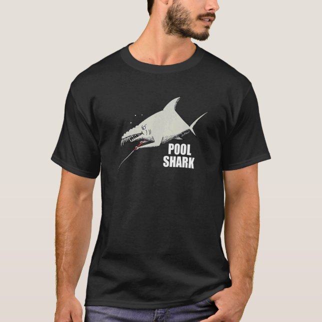 Pool Shark Biljard Design För Poolspelare T Shirt (Framsida)