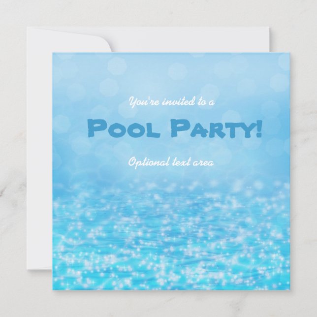 Pool Simma Gnistrande Vatten Strandfest Inbjudan (Framsida)