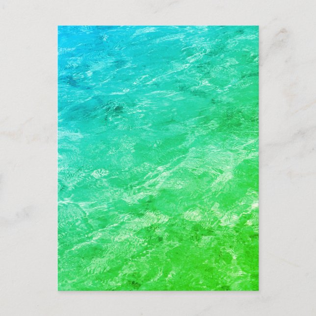 Pool Water Patterns Neon Green Art Abstract Trendy Vykort (Framsida)