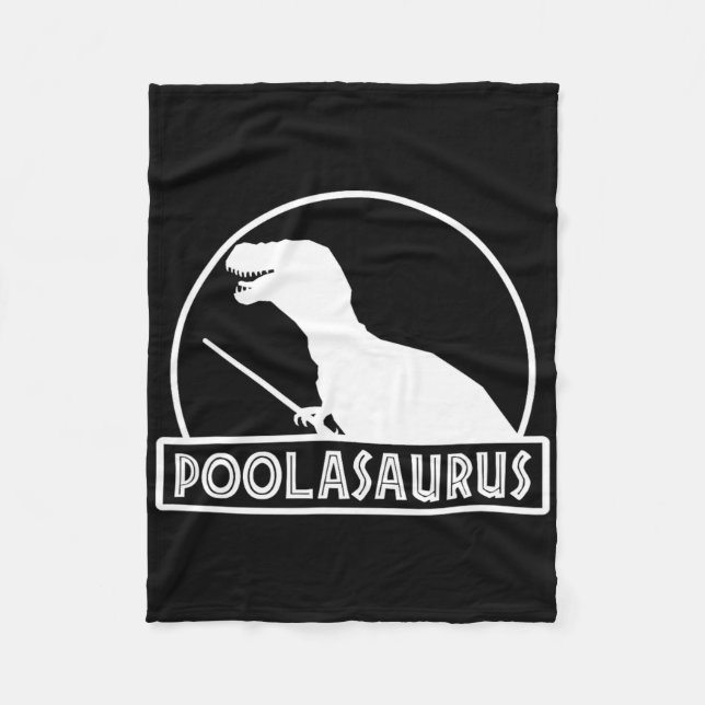 Poolasaurus Biljardspelare Dinosaur Snooker Åtta Fleecefilt (Framsidan)