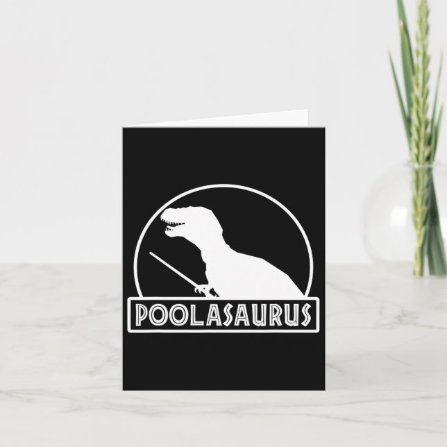 Poolasaurus Billiard Player Dinosaur Snooker åtta Kort (Framsida)