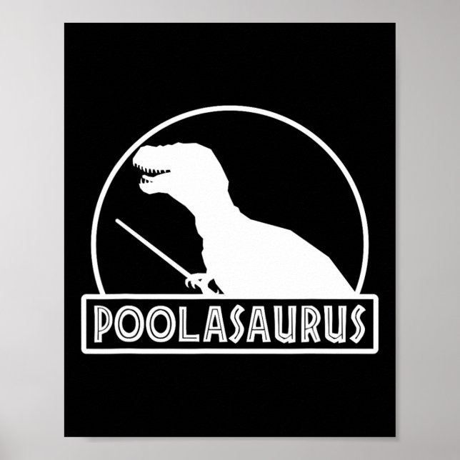 Poolasaurus Billiard Player Dinosaur Snooker Eight Poster (Framsidan)