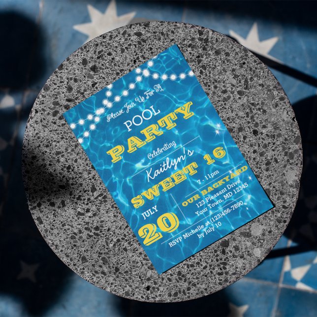 Poolbelysning Citrus Allaktivitetsinbjudan Inbjudningar (Skapare uppladdad)