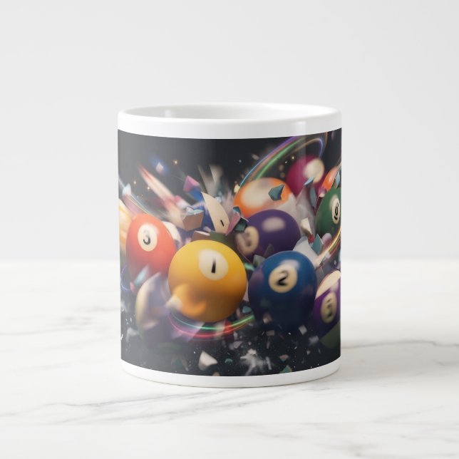 Poolbollstematiserad kaffekopp  jumbo mugg (Framsidan)