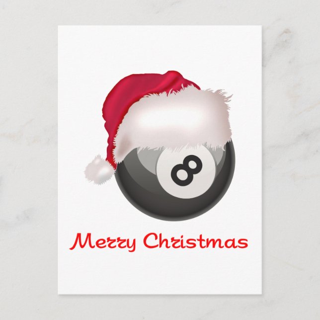 PoolChick God jul Santaball Helg Vykort (Framsida)