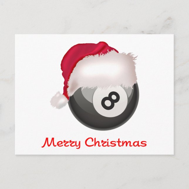 PoolChick god jul Santaball Helg Vykort (Framsida)