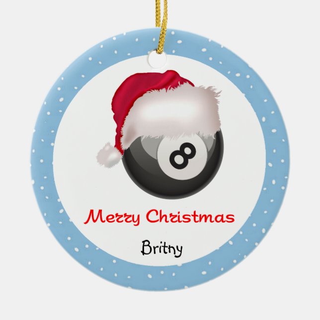 PoolChick God jul Santaball Personalize Julgransprydnad Keramik (Framsidan)