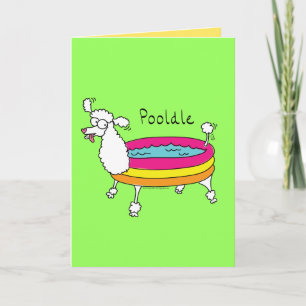 Pooldle för sommarhälsningskortet pudel Bassäng Kort