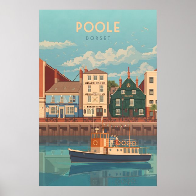 Poole Dorset Sjukhus Resa Affisch (Framsidan)