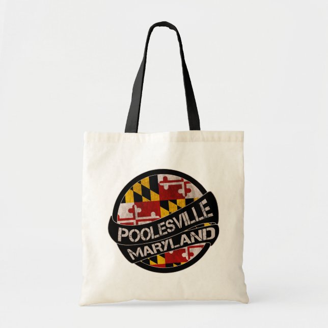 Poolesville Maryland flagga grunge tote bag Tygkasse (Framsidan)